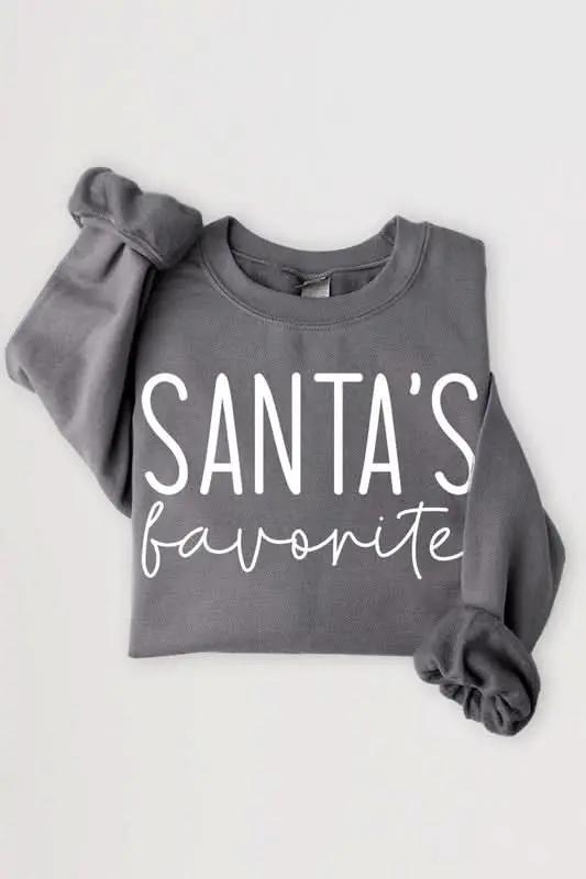 Santa's Favorite Graphic Fleece Sweatshirts - Love Salve